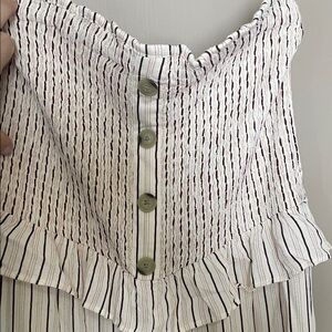 LOFT Striped sleevless smocked Jumpsuit